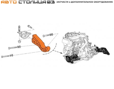 Кронштейн задней опоры двигателя Лада Гранта / Калина для автомобилей с МКПП