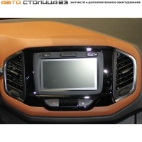 Накладка панели приборов центральная (черный глянец) Lada XRAY Люкс