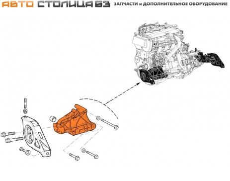 Кронштейн правой опоры двигателя Лада Гранта / Калина-2 / Датсун с кондиционером