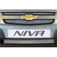 Защита радиатора Chevrolet Niva I рестайлинг (L /LC/ GL/LE/LE) 2009-2020 хром Стрелка
