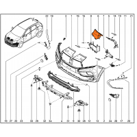 Решетка-щиток бампера переднего верхняя Lada XRAY