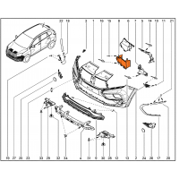 Решетка-щиток бампера переднего нижняя средняя Lada XRAY