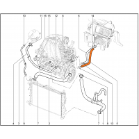 Шланг отводящий отопителя Лада Веста (двигатель H4M / HR16)