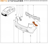 Кронштейн заднего бампера правый Lada XRAY