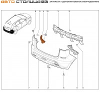 Кронштейн заднего бампера левый Lada XRAY