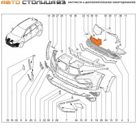 Решетка-щиток переднего бампера нижняя средняя Lada XRAY Cross