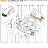 Решетка переднего бампера нижняя левая Lada XRAY Cross