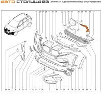 Решетка-щиток верхняя переднего бампера левая Lada XRAY