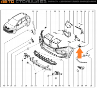 Кронштейн крепления переднего бампера левый Lada XRAY