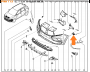 Кронштейн крепления переднего бампера левый Lada XRAY