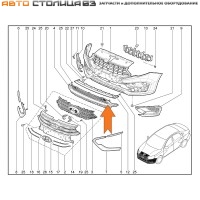 Решетка бампера нижняя Лада Веста NG с 2022г (седан, SW без отверстий для парктроника)
