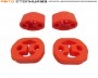 Комплект подушек глушителя Лада Веста (до 2018) красный полиуретан ПТП64 (4 штуки)