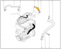 Шланг вытяжной вентиляции картера верхний Лада Гранта / Калина-2 / Датсун (двигатель 21127)