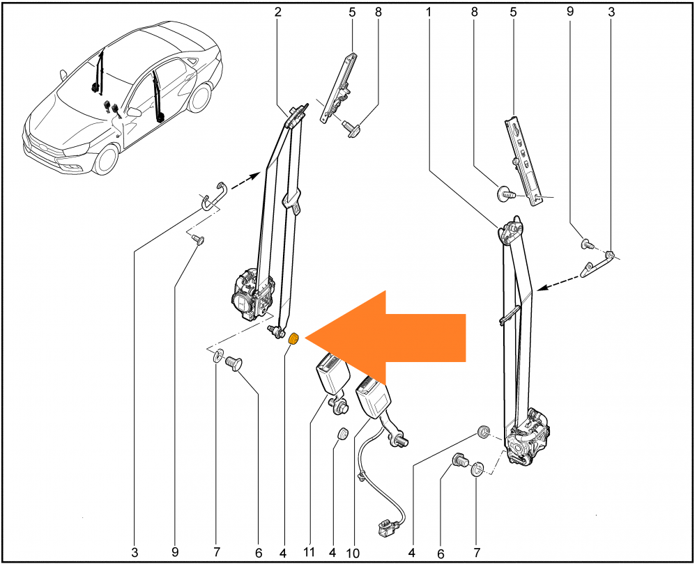 Купить Колпачок ремня безопасности Лада Веста / Гранта FL за 35 р.
